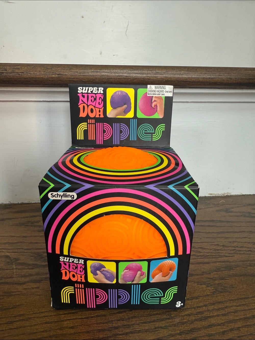 Schylling Super NeeDoh Ripples Kids Toy - Bright Orange